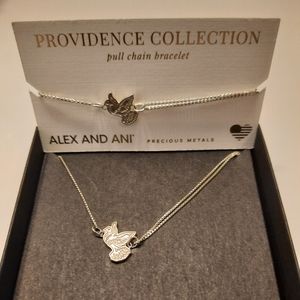 Alex & Ani Dove Pull Chain Necklace & Bracelet Set